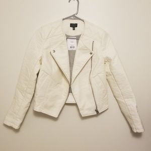 TopShop Winter White Moto Jacket